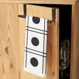 Polka Dot Circle Black and White Karo Muster Geschirrtuch