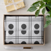 Polka Dot Circle Black and White Karo Muster Seidenpapier (Geschenk)