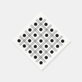 Polka Dot Circle Black and White Karo Muster Serviette (Ecke)