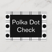 Polka Dot Circle Black and White Karo Muster Visitenkarte (Vorderseite)