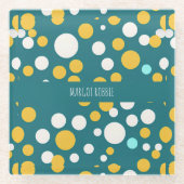 Polka Dot Circles Pastellmuster Glasuntersetzer (Vorderseite)