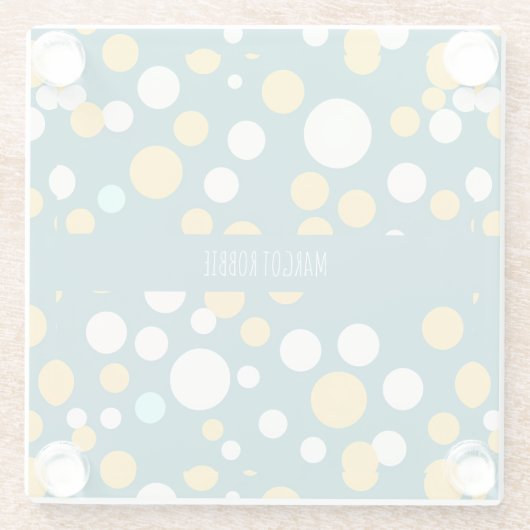 Polka Dot Circles Pastellmuster Glasuntersetzer (Rückseite)