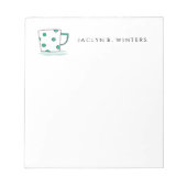 Polka Dot Coffee Cup Personalisiert Notepad Notizblock (Vorderseite)
