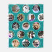 Polka Dot Collage Aquamarin Blue Pets Kinder 17 Fo Fleecedecke (Vorderseite)