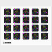 Polka Dot Colors Buchzeichen Quadratischer Aufkleber (Blatt)