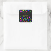Polka Dot Colors Buchzeichen Quadratischer Aufkleber (Tasche)