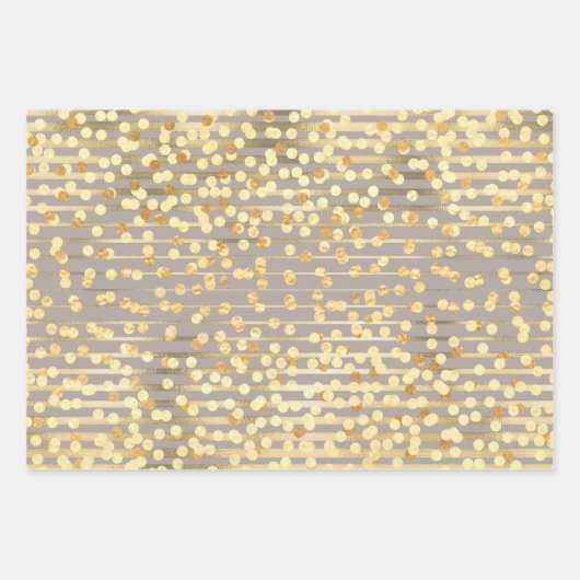 Polka dot confetti Schwarz-weißes duskykygrau Must Geschenkpapier Set (Vorderseite 3)