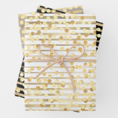 Polka dot confetti Schwarz-weißes duskykygrau Must Geschenkpapier Set (Beispiel)