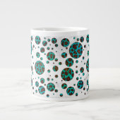 Polka Dot Cow Brown und Aquamarin Print Jumbo-Tasse (Vorderseite)