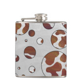 Polka Dot Cow Brown und White Print Flachmann (Vorderseite)
