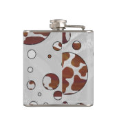 Polka Dot Cow Brown und White Print Flachmann (Rückseite)