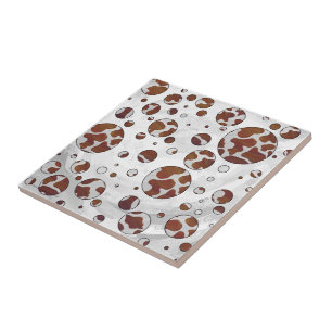 Polka Dot Cow Brown und White Print Fliese