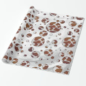 Polka Dot Cow Brown und White Print Geschenkpapier (Ungerollt)