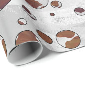 Polka Dot Cow Brown und White Print Geschenkpapier (Rolleneckpunkt)