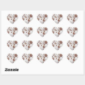Polka Dot Cow Brown und White Print Herz-Aufkleber (Blatt)