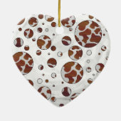 Polka Dot Cow Brown und White Print Keramik Ornament (Hinten)