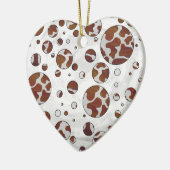Polka Dot Cow Brown und White Print Keramik Ornament (Links)