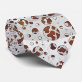 Polka Dot Cow Brown und White Print Krawatte (Gerollt)