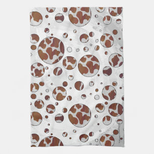 Polka Dot Cow Brown und White Print Küchentuch