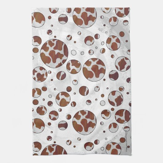 Polka Dot Cow Brown und White Print Küchentuch (Vertikal)