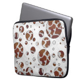Polka Dot Cow Brown und White Print Laptopschutzhülle (Vorderseite Links)