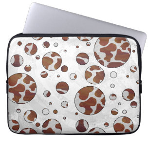 Polka Dot Cow Brown und White Print Laptopschutzhülle