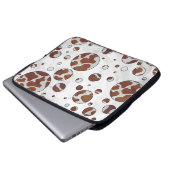 Polka Dot Cow Brown und White Print Laptopschutzhülle (Vorne Knopf)