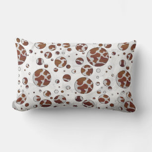 Polka Dot Cow Brown und White Print Lendenkissen