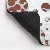 Polka Dot Cow Brown und White Print Mousepad (Ecke)