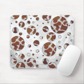 Polka Dot Cow Brown und White Print Mousepad (Mit Mouse)