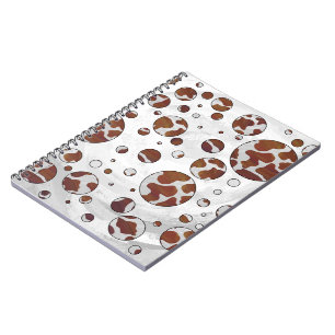 Polka Dot Cow Brown und White Print Notizblock