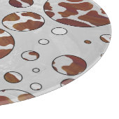 Polka Dot Cow Brown und White Print Schneidebrett (Ecke)