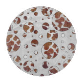 Polka Dot Cow Brown und White Print Schneidebrett (Vorderseite)