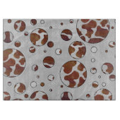 Polka Dot Cow Brown und White Print Schneidebrett (Vorderseite)