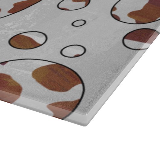Polka Dot Cow Brown und White Print Schneidebrett (Ecke)