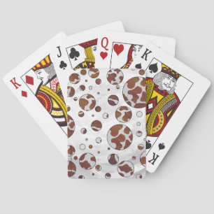 Polka Dot Cow Brown und White Print Spielkarten