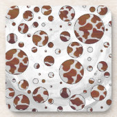 Polka Dot Cow Brown und White Print Untersetzer (Vorderseite)