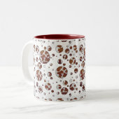 Polka Dot Cow Brown und White Print Zweifarbige Tasse (Vorderseite Links)