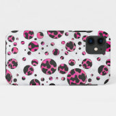 Polka Dot Cow Hot Pink und Black Print Case-Mate iPhone Hülle (Rückseite (Horizontal))