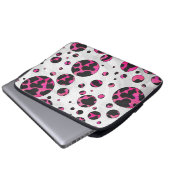 Polka Dot Cow Hot Pink und Black Print Laptopschutzhülle (Vorne Knopf)