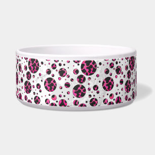 Polka Dot Cow Hot Pink und Black Print Napf