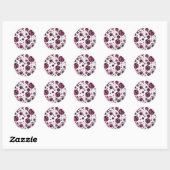 Polka Dot Cow Hot Pink und Black Print Runder Aufkleber (Blatt)