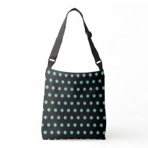 Polka Dot Crossbody Bag (Black & Aqua)
