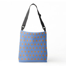 Polka Dot Crossbody Bag (Denim Blue & Orange)