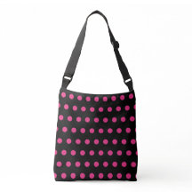 Polka Dot Crossbody Bag (Schwarz & Neon Pink)