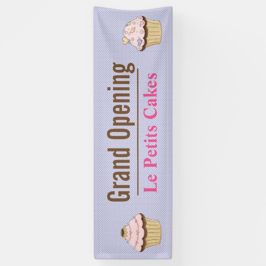 Polka Dot Cupcake Business Custom Banner (Vertikal)