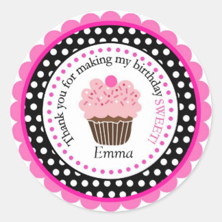 Polka Dot Cupcake Labels Runder Aufkleber