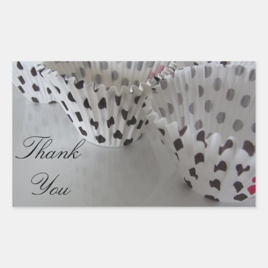 Polka Dot Cupcake Liners Rechteckiger Aufkleber (Vorderseite)