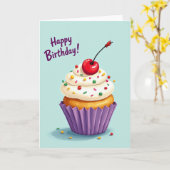 Polka Dot Cupcake Treat Karte (Gelbe Blume)