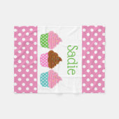 Polka Dot Cupcakes Personalisiert Fleece Blanket (Vorderseite (Horizontal))